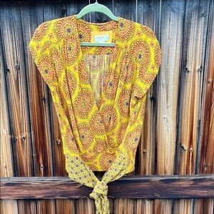 Maeve Floral Tie Front Wrap Blouse